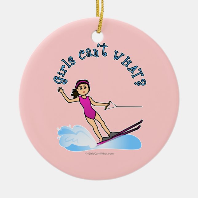 Ljusskidor av honkön Vatten Julgransprydnad Keramik (Framsidan)