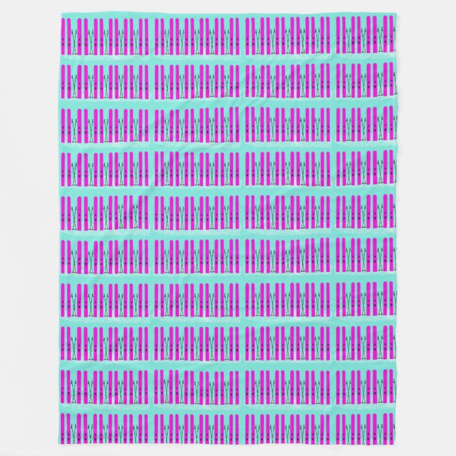 Ljusskidor på blå lila fleecefilt (Framsidan)