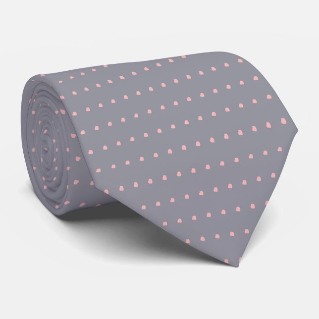 Ljusskiffer Grått och  Polka dots Tie,Tips Slips (Rullad)