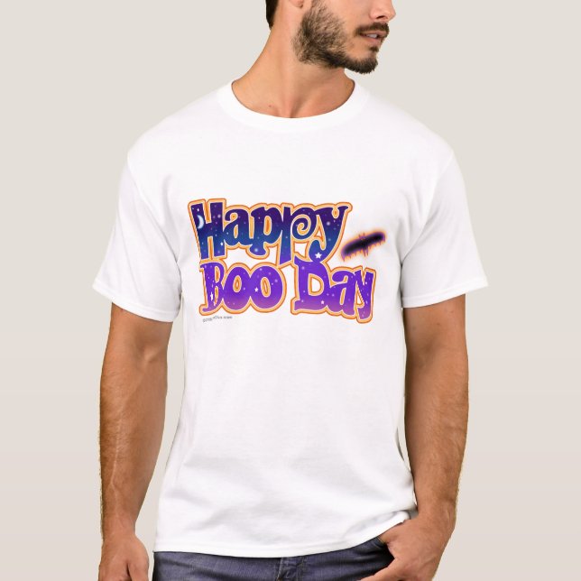 Ljusskjortor - LYCKLIG BOO DAY - Halloween Tee (Framsida)