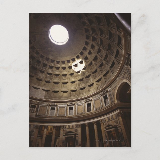 Ljusskugga genom okulus i Pantheon in Vykort (Framsida)
