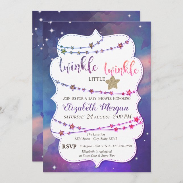 Ljusskugga med Ljusskena Ljusskena Stänk Inbjudningar (Fram/baksida)