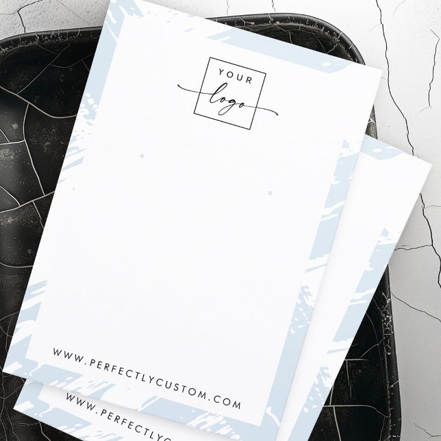 Ljusskum blåborststigt visning-kort visitkort (Light dusty blue brushstrokes earring display card)