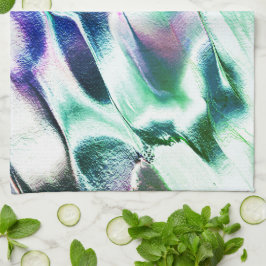 Ljusskuren från made metall, grönt till blå färg kökshandduk
