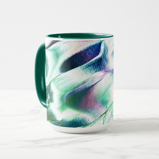 Ljusskuren från made metall, grönt till blå färg mugg (Framsida vänster)