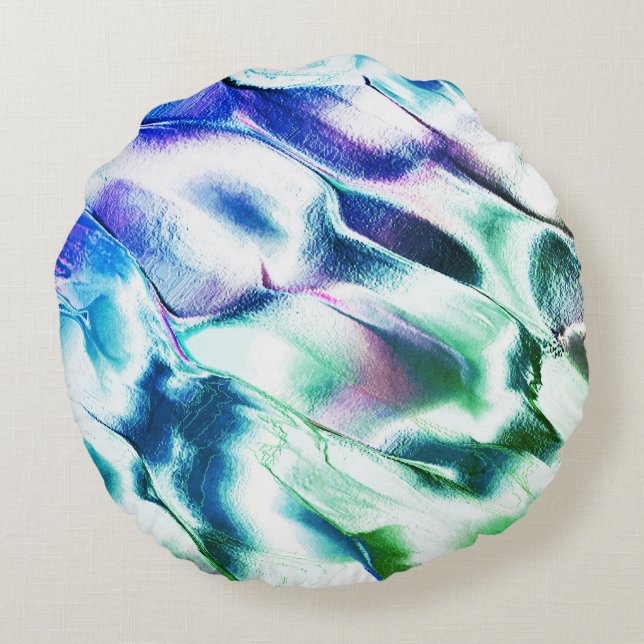 Ljusskuren från made metall, grönt till blå färg rund kudde (Baksidan)