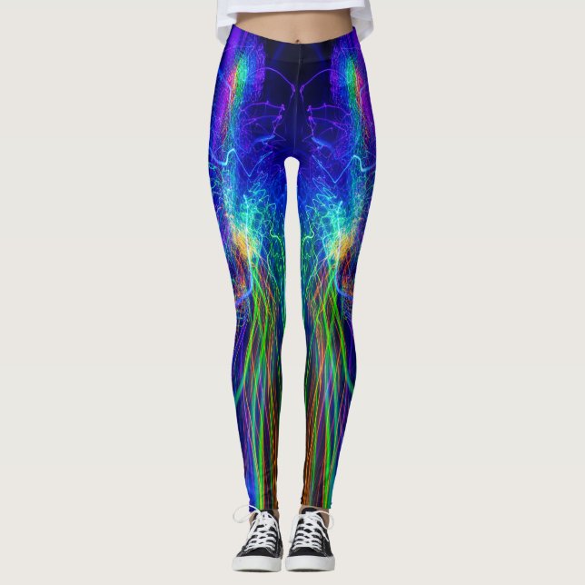 Ljussnurringsbalkar Leggings (Framsida)