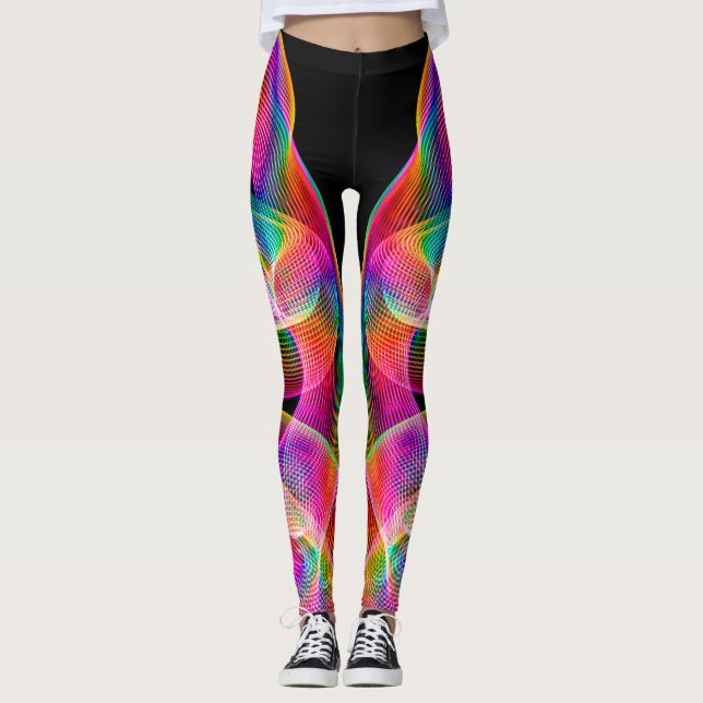 Ljussnurringsbalkar Leggings (Framsida)