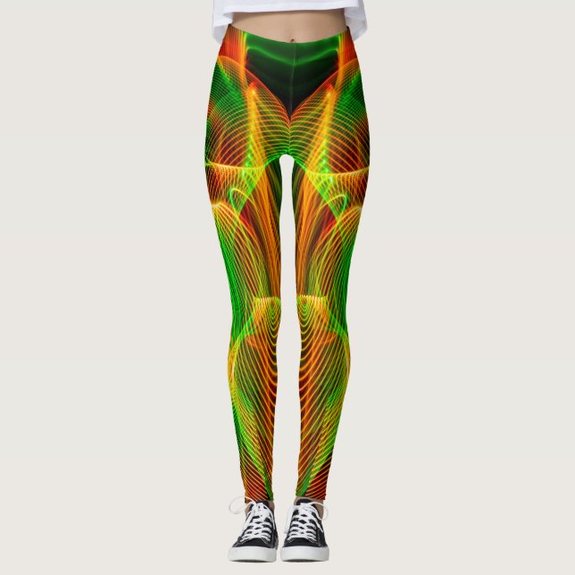 Ljussnurringsbalkar Leggings (Framsida)
