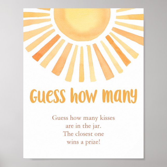 Ljussolljus Garanterar hur många babyduschspel Poster (Framsidan)