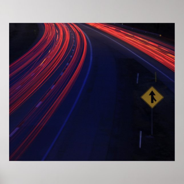 Ljusspår för trafiken fordon Svan Poster (Framsidan)