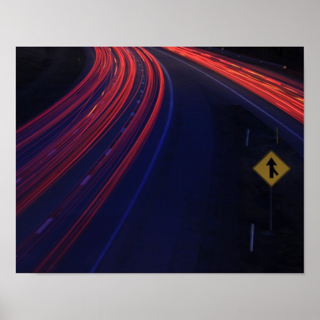 Ljusspår för trafiken fordon Svan Poster (Framsidan)