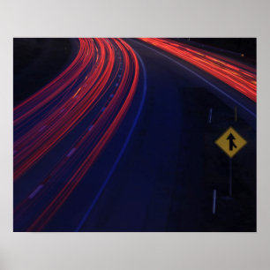 Ljusspår för trafiken fordon Svan Poster