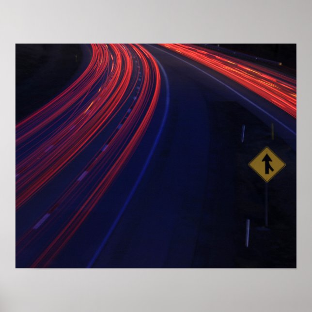 Ljusspår för trafiken fordon Svan Poster (Framsidan)