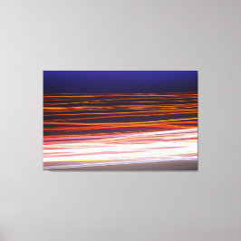 Ljusspår från genomgående trafik på väg canvastryck