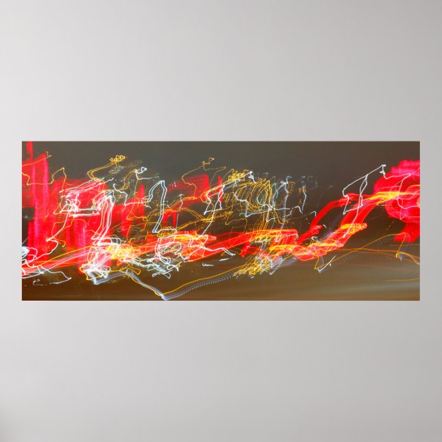 Ljusspår från genomgående trafik på väg poster (Framsidan)