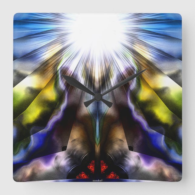 Ljussprängning Fyrkantig Klocka (Framsida)