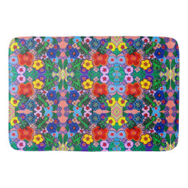 Ljusstark Abstrakt Flower Art Badrumsmatta