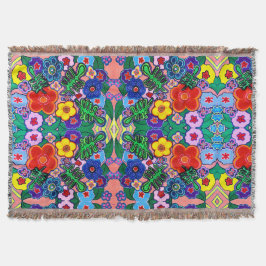 Ljusstark Abstrakt Flower Art Filt