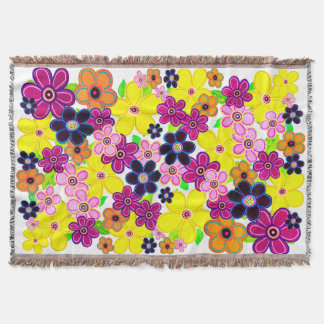 Ljusstark Abstrakt Flower Art Filt