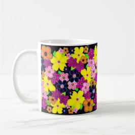 Ljusstark Abstrakt Flower Art Kaffemugg
