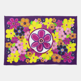 Ljusstark Abstrakt Flower Art Kökshandduk