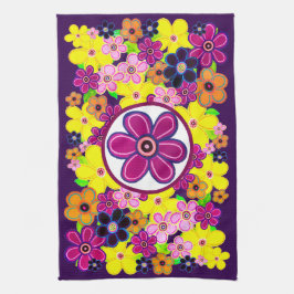 Ljusstark Abstrakt Flower Art Kökshandduk