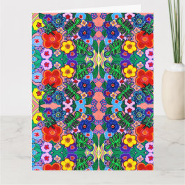 Ljusstark Abstrakt Flower Art Kort