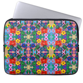 Ljusstark Abstrakt Flower Art Laptop Fodral