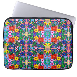 Ljusstark Abstrakt Flower Art Laptop Fodral