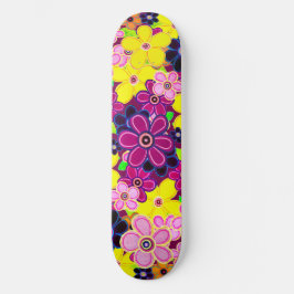 Ljusstark Abstrakt Flower Art Mini Skateboard Bräda 18,5 Cm