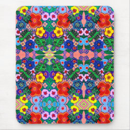 Ljusstark Abstrakt Flower Art Musmatta