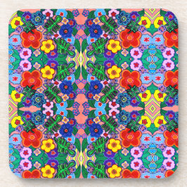 Ljusstark Abstrakt Flower Art Underlägg