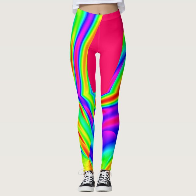 Ljusstark Abstrakt Leggings (Framsida)