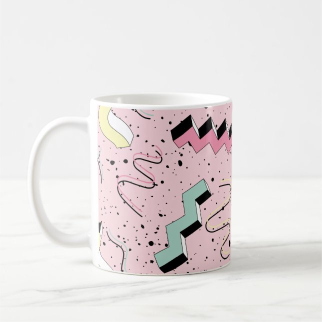 Ljusstark abstrakt, sömlös mönster. kaffemugg (Vänster)