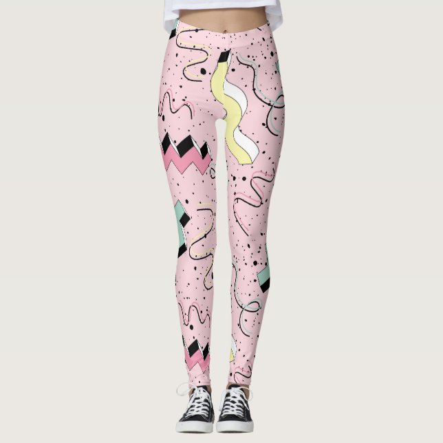 Ljusstark abstrakt, sömlös mönster. leggings (Framsida)