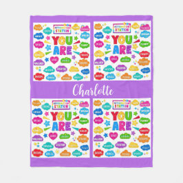 Ljusstark bekräftelse - Motiverat klassrumsdekorat Fleecefilt