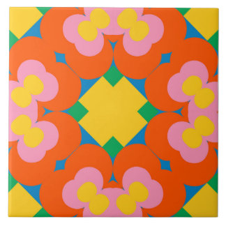 Ljusstark Blommigt Spräng keramikplattan - 6"x6" Kakelplatta