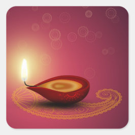 Ljusstark Diwali - Krysare Fyrkantigt Klistermärke