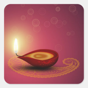 Ljusstark Diwali - Krysare Fyrkantigt Klistermärke