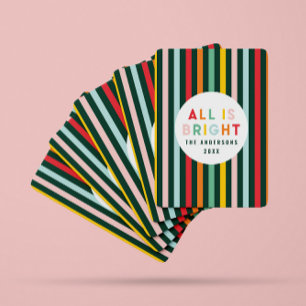 Ljusstark, färglös modern julfamilj Square Sti Casinokort