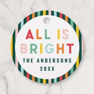 Ljusstark, färglös modern julfamilj Square Sti Gåvor Etiketter