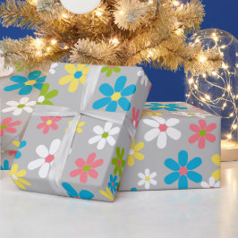 Ljusstark, färglös Vår Blommigt Art Mönster Presentpapper