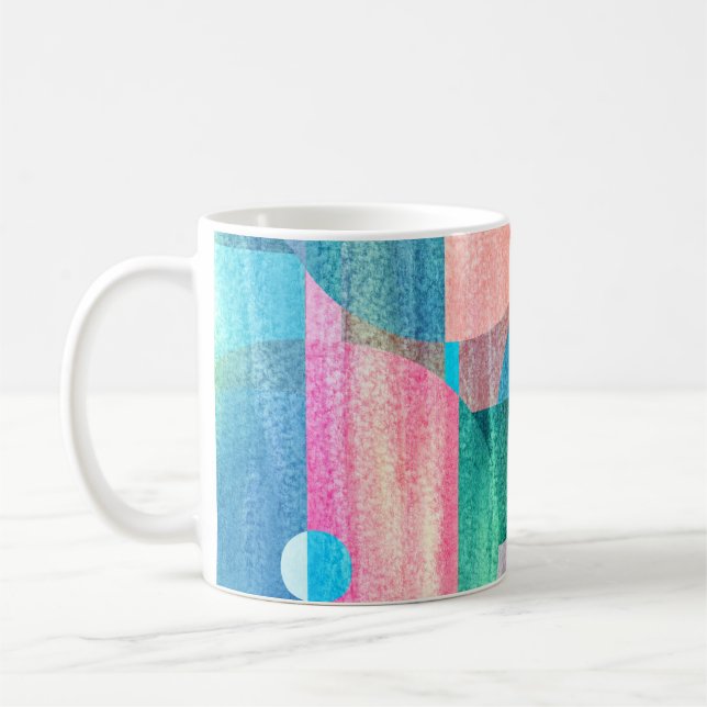 Ljusstark, färgstark geometrisk Abstrakt Kaffemugg (Vänster)