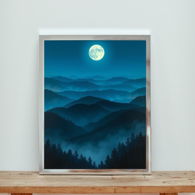 Ljusstark full måne med belysning poster (Skapare uppladdad)