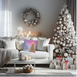 Ljusstark, glatt julmorgondesign kudde