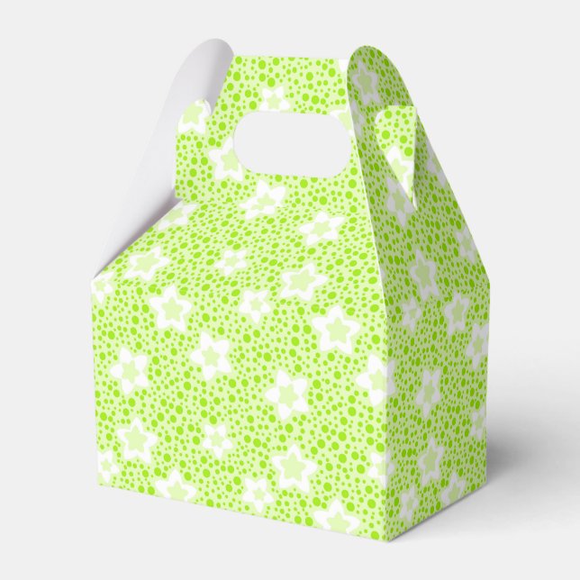 Ljusstark grönt återställ polka dots med blommönst presentaskar (Framsidan Sidan)