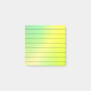 Ljusstark Grönt och Gult Post-it Block