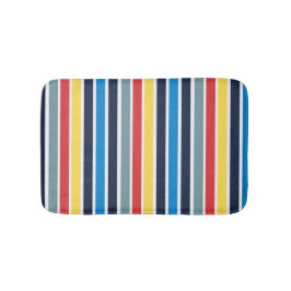 Ljusstark multifärgad lodrät rand. badrumsmatta