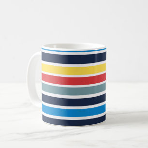 Ljusstark multifärgad vågrät rand. kaffemugg